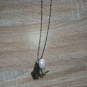 Pink necklace and earrings